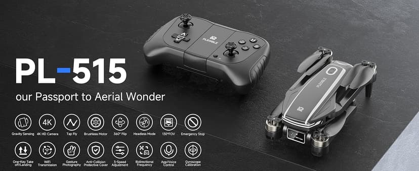 Drones with Camera for Adults 4K Brushless Motor Drone for Kids Beginners, FPV Foldable RC Quadcopter with Propeller Guards, 2 Batteries, 1500mAh, 130° Lens, WiFi, Voice Control, Gesture Photography, Gift Toys for Men Boys