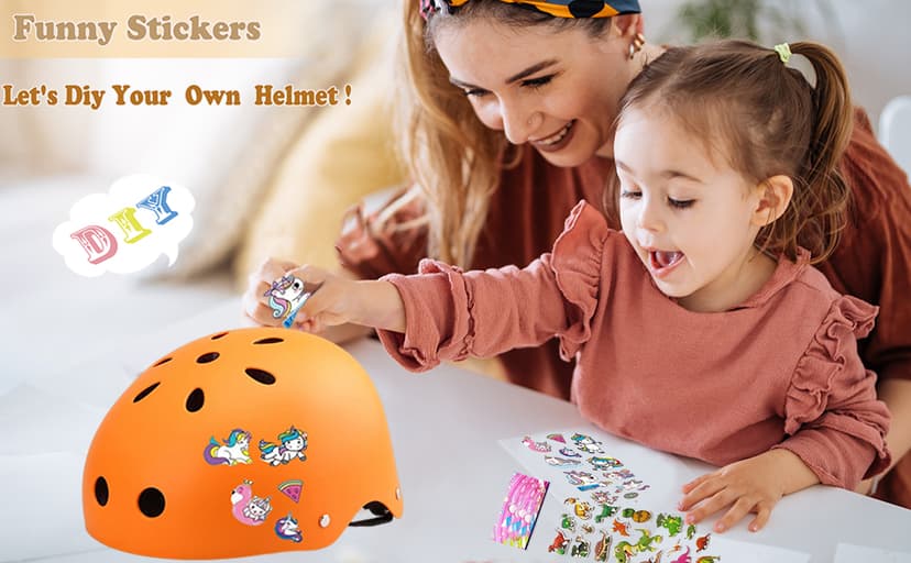 FOOKCIAN Kids Helmet,Toddler Skateboard Helmets for Ages 2-3-5-8-14 Years Boys Girls with Knee and Elbow Pads Wrist Guards fit Roller Skates,Skateboarding,Skating Scooter Adjustable Kids Helmet