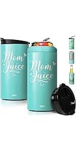 SANDJEST 4-in-1 Best Dad Ever Tumbler Gifts for Dad from Daughter Son - 12oz Dad Can Cooler Tumblers Travel Mug Cup - Stainless Steel Insulated Cans Coozie Christmas, Birthday, Father's Day Gift