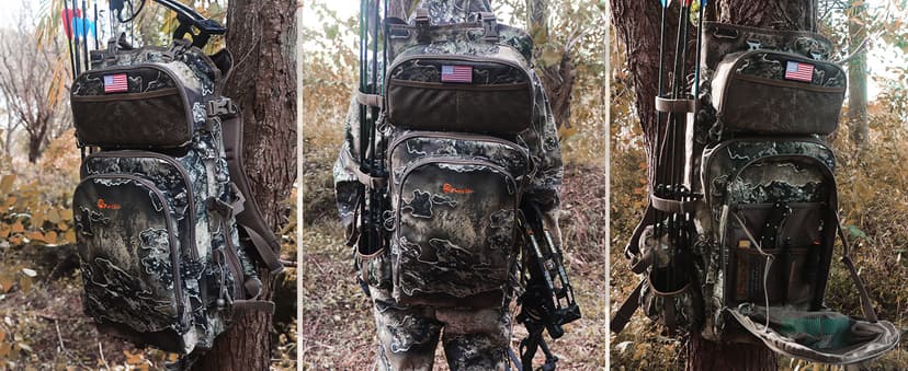 Hunting Backpacks for Men,Saddle Hunting Bag with Bow Holder, Large Compound Bow Hunting Backpack & Duffle Bags
