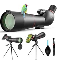 Gosky Flagship 25-75x80 Spotting Scope - Spotting Scopes with Tripod, Carrying Bag and Quick Phone Holder BAK4 Waterproof Spotter Scope for Bird Watching Target Shooting,Upgraded Version