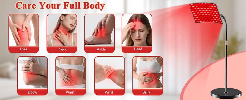 Red Light Therapy for Body Face Infrared Light Therapy for Body with 660nm & 850nm Near Infrared LED Red Light Therapy Panel at Home Protective Glasses for Home Use, Gift for Women Girl B0FH6FN9ZL