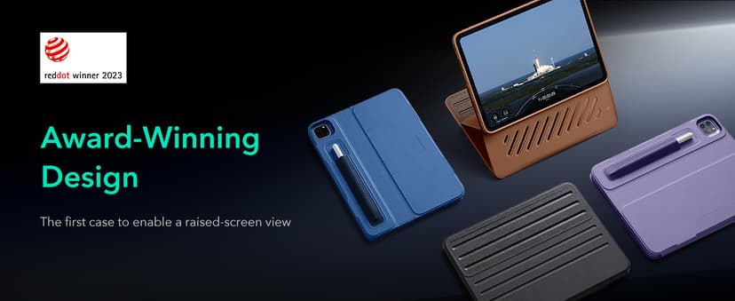 ESR for iPad Pro 12.9 Case (6th/5th Generation, 2022/2021), Removable Magnetic Cover, Adjustable Portrait/Landscape Stand with Raised Display View, 9 Standing Angles, Shift Series, Brown