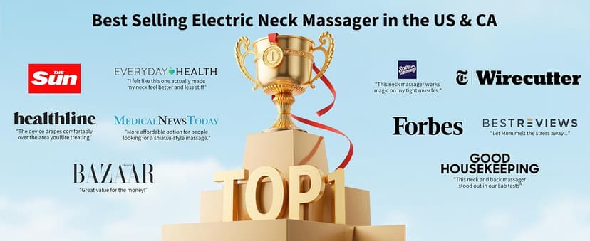 Nekteck Shiatsu Neck Massager for Pain Relief Deep Tissue with Heat, 3D Kneading Massage Pillow Back Shoulder Massagerfor Body Muscle, Plug-in Use for Home Office Car, Gifts for Mom Dad Him Her