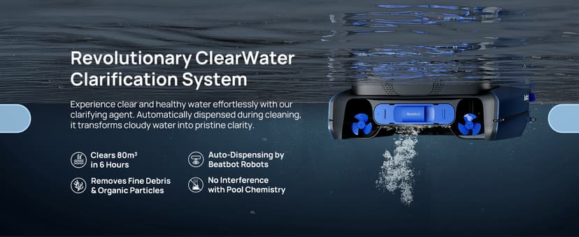 (2025 Upgrade) Beatbot iSkim Ultra 24/7 Cleaning Solar Powered Pool Skimmer with Water Clarification System & APP Control, Voice Broadcast, Dual Charging Options, Edge & Corner Cleaning, Blue