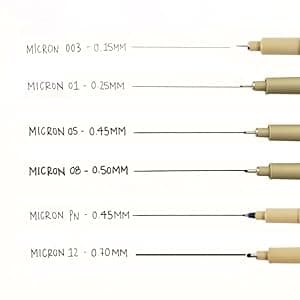Sakura Pigma Micron, Graphic & Brush Fineline Pens, Archival Black Ink, 8 PK 30067