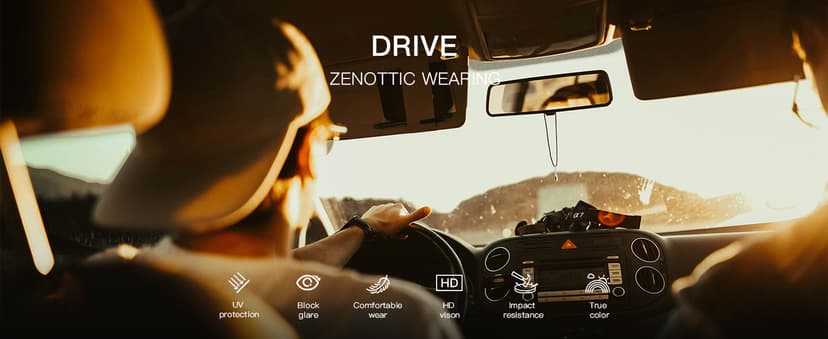 ZENOTTIC Polarized Sunglasses for Men Lightweight TR90 Frame UV400 Protection Square Sun Glasses