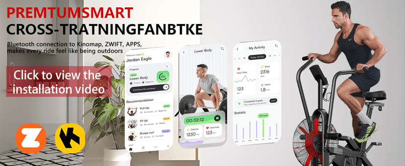 Air Bike, Wenoker Exercise Bike Air Resistance Stationary Bike for Home, Indoor Bike with Dual Action Handlebars, APP Connection Customizable Monitor
