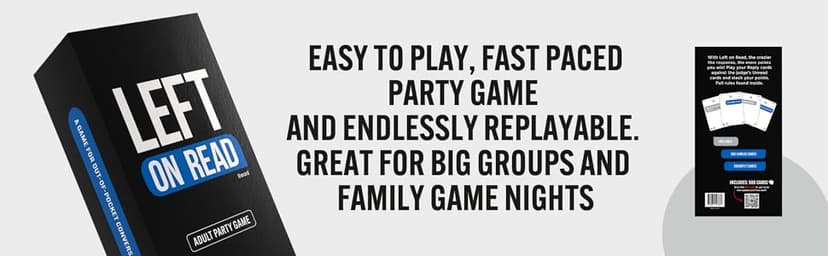 Viral Studios Left on Read - Hilarious Text Message Party Game for Adults | 500 Cards, Fast-Paced Group Fun for Game Nights, Parties, and College Hangouts | Card Set for Friends and Social Gatherings