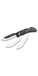 OUTDOOR EDGE OUTDOOR EDGE 3.5" RazorLite EDC Knife. Pocket Knife with Replaceable Blades and Clip. The Perfect Hunting Blade for Skinning Deer. Blaze Orange with 6 Blades