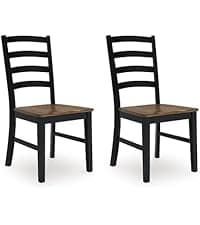 Signature Design by Ashley Ralene Rake Back 19" Dining Room Chair 2 Count, Medium Brown