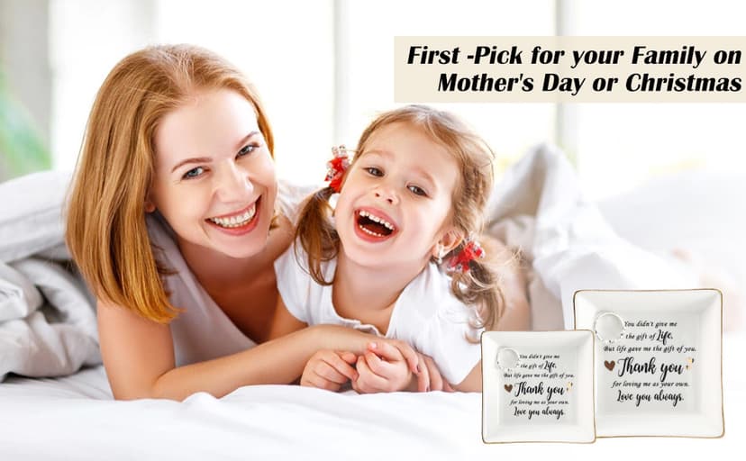 HOME SMILE Ceramic Ring Dish Jewelry Tray for Mom Sister Friends