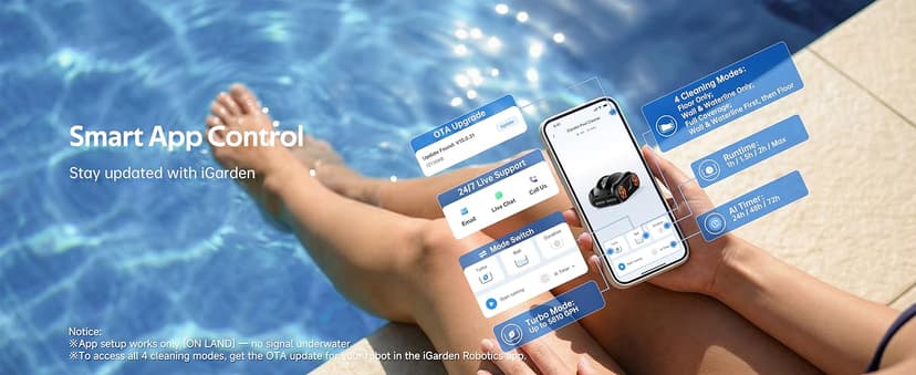 (2026 Upgrade) iGarden Pool Cleaner K60, 6H Cordless Robotic Pool Vacuum for Inground & Above Ground Pools, AI Timer, Smart Navigation, Floor, Walls&Waterline Scrubber, Touchscreen, Auto-Parking