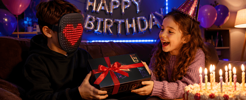 Gift for Halloween Costume Mask Birthday Christmas Cosplay, Rechargeable, 50 Glowing Patterns, Cool Toys For Kids Adults JDBMAOYE LED Light Up Mask with Gesture Sensing,Perfect Gifts for Teen Boys B0D9LZXPZ1