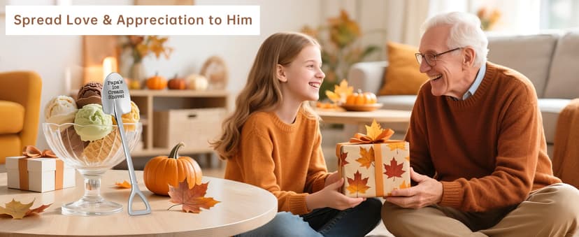 Grandpa Papa Gifts for Birthday Fathers Day Funny Dad’s Ice Cream Shovel Spoon Presents for Grandfather Pops Daddy Step Bonus Dad, Dad’s Birthday, from Grandkids, Grandchildren