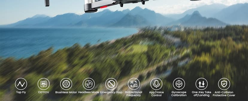 Drone with Camera 4K for Kids Adults, Brushless Motor Mini Foldable RC Drones with Propeller Guards for Beginners, One Key Take Off/Land, Voice Control, Anti-Lost Alarm, Gift Toys for Men Boys
