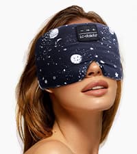 LC-dolida Sleep Headphones, 3D Sleep Mask Bluetooth Wireless Music Eye Mask, Sleeping Headphones for Side Sleepers Sleep Mask with Bluetooth Headphones Ultra-Thin Stereo Speakers Perfect for Sleeping