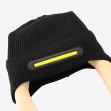 Bluetooth Beanie with Light, Headlamp Hat with Headphones and Built-in Speaker Mic, Unique Christmas Gifts for Men Husband