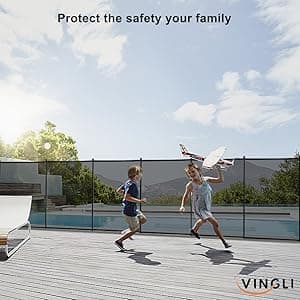 VINGLI Pool Fence 5Ft x 48Ft Swimming Pool Fence in Ground Pool Safety Fencing, Black