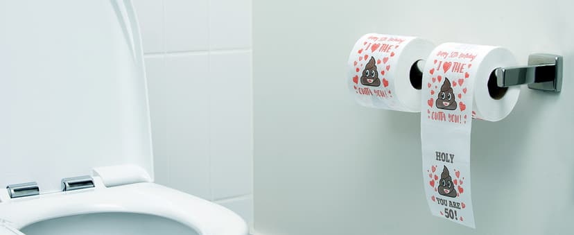 50th Birthday Gifts for Women, Men, Her, Him - Happy Prank Toilet Paper - 50th Birthday Decorations, Party Supplies Favors - 50 Years Old Funny Gag Gift Ideas, Novelty Bday Present for Friends, Family