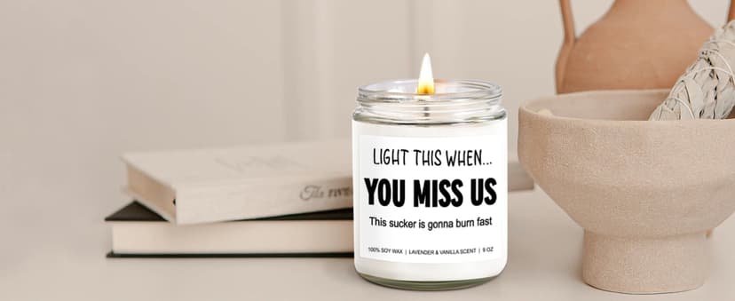 Funny Scented Candle, We Will Miss You, Moving Away Gifts for Friend, Farewell, Goodbye, Going Away Gifts for Coworkers Women, Men, Boss, Coworker Leaving, Retirement Presents - 9 oz