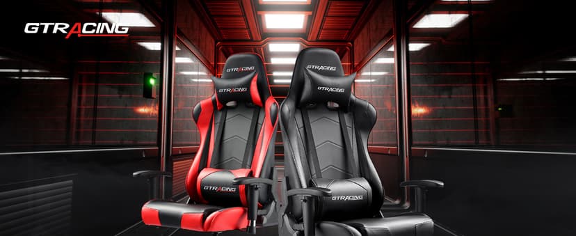 GTRACING Gaming Chair Racing Office Computer Ergonomic Video Game Chair Backrest and Seat Height Adjustable Swivel Recliner with Headrest and Lumbar Pillow Esports Chair (Dark Black)