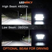 LEDMIRCY H6054 LED Headlights, 5x7 LED Headlights Rectangular 2PCS 90W High Low Sealed Beam Square 7x6 Headlight DOT Approved for Truck Chevy Cherokee Tacoma Ford Van Sedans H5054 H6014 H6052 6053