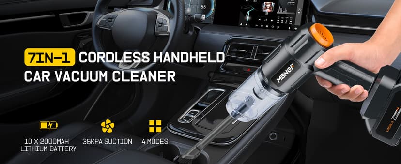 Car Vacuum Portable Cordless,35000PA High Power Suction & Blower, Handheld Vacuum Cleaner for Car, Home, Desktop, Keyboard(Fog Black)