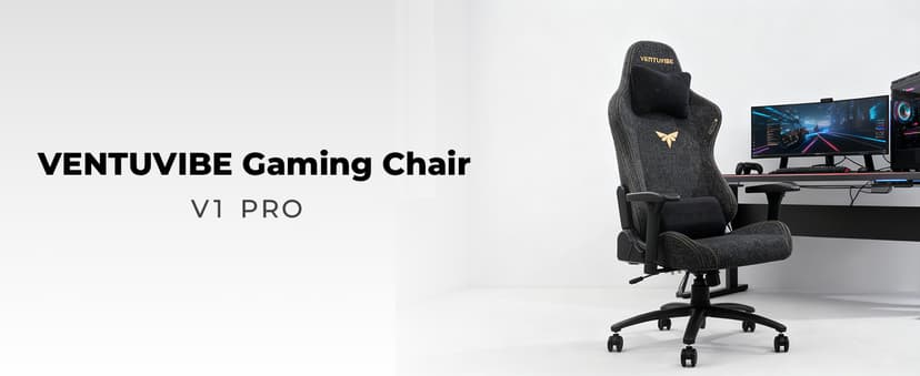 Gaming Chair 4D Adjustable Armrests - 170° Reclining & 320lb Capacity, High Back Ergonomic Computer Chair with Lumbar Support, Fabric Office Chair for Adults (Black)
