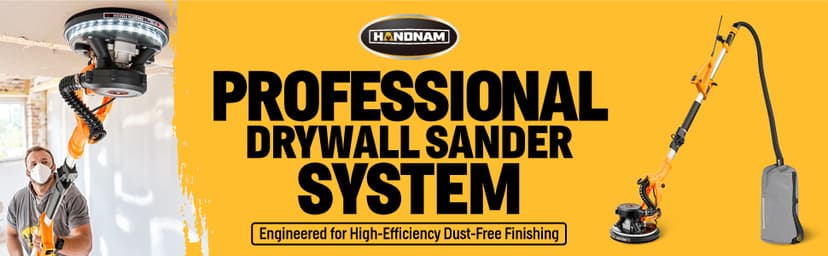 Electric Drywall Sander, 950W Drywall Power Sander with Vacuum Dust Collector, Variable Speed 800-2100RPM, LED Light, Dustless Wall Sander for Drywall, Popcorn Ceiling, Corner etc