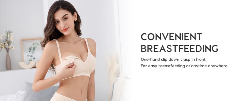 Vinfact 3 Pack Nursing Bras for Breastfeeding Seamless V Neck Maternity Bra Women Pregnancy Breastfeeding Bra