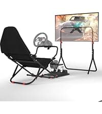 RACGTING Racing Simulator Cockpit for G920 G29 G923, Foldable Racing Simulator for Thrustmaster T248X T248 T300 T150 458 TX Xbox PS5 PS4 PC (Black)