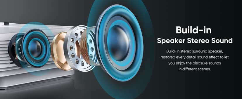 Projector with Two-way Bluetooth, Mini Projector with Projector Screen, Full HD 1080P Portable Video Projector, Home Movie Projector Compatible with HDMI/USB/Smartphone