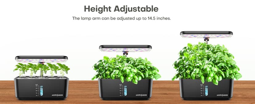 Plant Germination Kit Herb Vegetable Growth Lamp Countertop, Hydroponic Planter Grower Harvest Lettuce for Healthy Home Cooks Ahopegarden Indoor Garden Hydroponics Growing System: 10 Pods Kit with LED B0B6BB4TVC