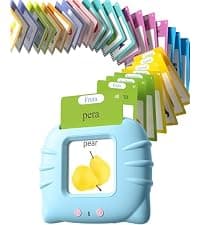 Montessori Language Learning Toys with 224 Words, Pocket Speech Therapy Toys, Children's Sensory Educational Toys Airbition Talking Flash Cards for Toddlers Ages 1‑4,224 Words English Pink B0D478JF4R