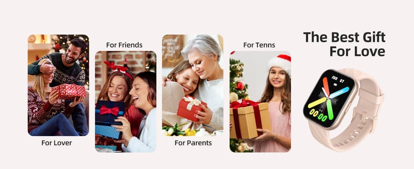 Parsonver Parsonver Smart Watch, 5ATM Waterproof Swimming Watch, Fitness Activity Tracker with 110+ Sports Modes, Heart Rate/Sleep/SpO2/Calories Monitor, Pedometer, Fitness Watch for Android & iPhone, Rose Gold