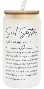 Friendship Gifts for Women Friends, Gifts for Friends Female, Gifts for Best Friend - Gifts for Sister - Sister Birthday Gifts - Galentines Day, Valentines Gifts for Friends - 16 Oz Can Glass