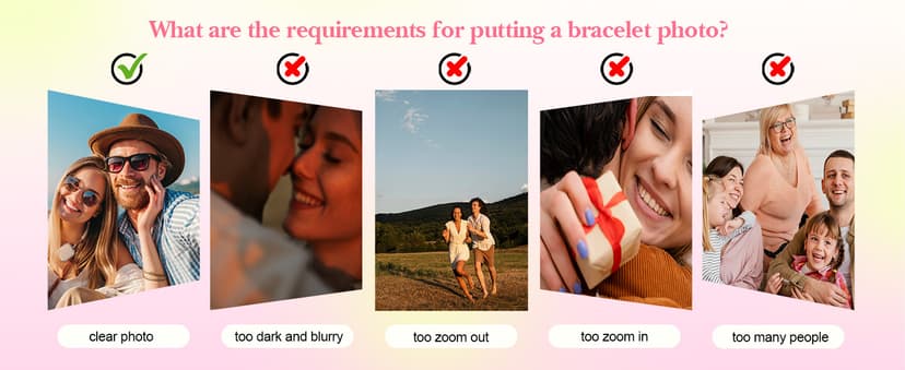 Custom Bracelets with Picture Inside, Picture Bracelet Personalized Photo Projection Bracelets, Valentine’s Day Birthday Christmas Gifts for Women/Men