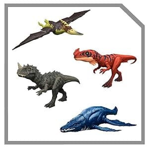Mattel Jurassic World Wild Roar Brachauchenius Dinosaur Action Figure Toy with Chomp Attack, Light Up Feature & Roar Sound, Scan Code for Digital Play