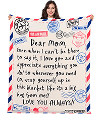 Joiedomi Birthday Gifts for Mom Soft Flannel Mom Blanket for Women Wife Grandma Mothers Day Anniversary Present from Daughter Son 50" x 60" Ivory White