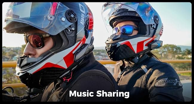ASMAX F1s Motorcycle Bluetooth Headset With Smart Voice Control, 10 Riders Mesh Helmet Communication Systems, Dual Chip with Audio Multitasking/ENC/No-Magnet Mount, 5mi Intercom for Snowmobile, 2 Pack