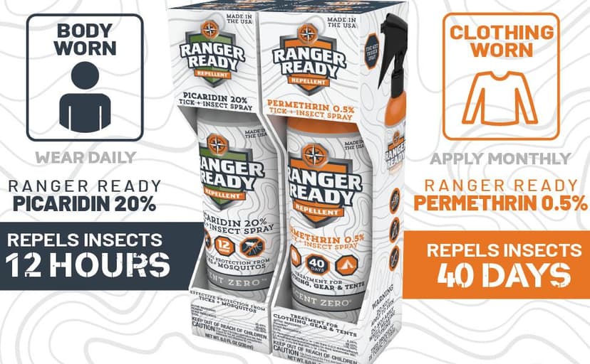 Ranger Ready Repellents Picaridin Insect Repellent Spray with Scent Zero - Mosquito Repellent and Tick Spray (8 oz., Pack of 1)