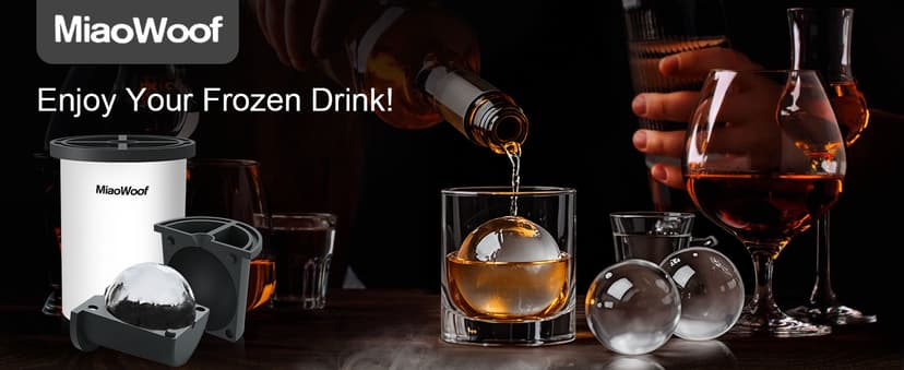 Clear Ice Cube Maker, 2.5 Inch Stainless Steel Crystal Large Clear Ice Ball Maker, Silicone Ice Cube Mold for Cocktails, Drinks & Bourbon, Whiskey Gifts for Men (2 Pack)