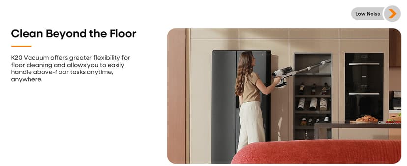 ElecKeys Cordless Vacuum Cleaner, 580W 48KPA 65Mins Vacuum Cleaners for Home, Self-Standing Anti-Tangle Vacuum with LED Display, Rechargeable, Lightweight, Cordless Vacuum for Floors/Pet Hair/Carpets