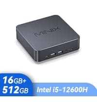MINIX Z150-0dB Fanless Mini PC, Intel N150 (Upgraded N100), 16GB DDR4/512GB PCIe Gen3 x 4 SSD/4K Dual Display/2.5G LAN/USB-C/Windows 11 Pro/Auto Power On, for Home Office Industrial and Commercial