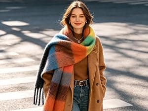 YSense Winter Scarf for Women Long Plaid Scarves Ladies Gifts B01KJP4KOM
