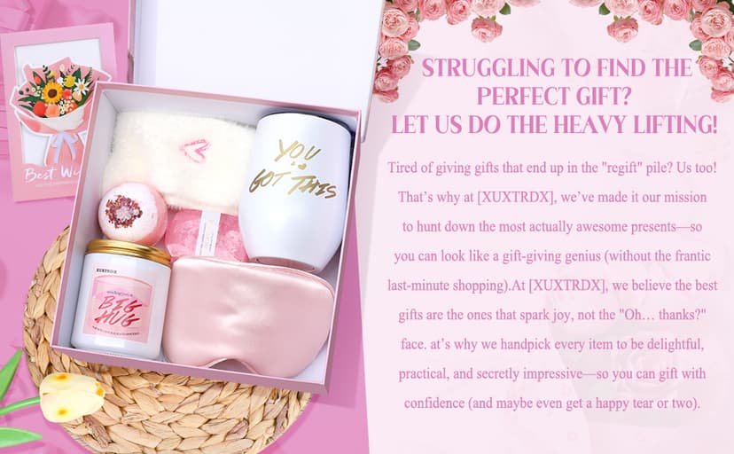 Birthday Gift for Women, XUXTRDX Set of 9 Get Well Soon Gift Baskets Spa Gifts Personalized Gift Basket for Her Mom Sister Friend Wife Girlfriend Coworker