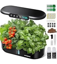 Plant Germination Kit Herb Vegetable Growth Lamp Countertop, Hydroponic Planter Grower Harvest Lettuce for Healthy Home Cooks Ahopegarden Indoor Garden Hydroponics Growing System: 10 Pods Kit with LED B0B6BB4TVC