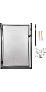All Safe Pool Fence Door Gate Kit - 4-Foot Black Self-Closing Pool Gate for Decks, Lockable & Easy DIY Installation - Safety Swimming Pool Gate for Kids & Inground Pool Fencing, Durable U-Safe Frame