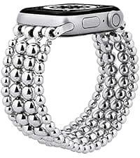 MOFREE Beaded Bracelet Compatible with Apple Watch Band 38mm/40mm/41mm/42mm, Fashion Elastic Stretch Women Bands for iWatch Series 11/10/9/8/7/SE/6/5/4/3/2/1 iPhone Watch Strap Bands Rose Gold